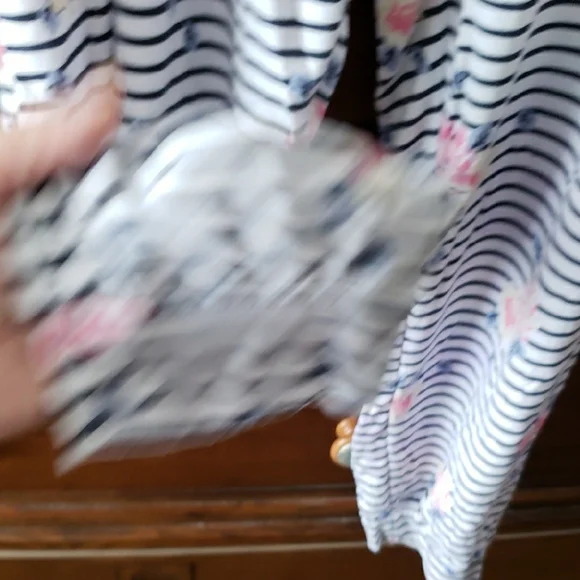 Carisma Women's Striped Pajama Set with Floral Accents - Picture 6 of 8